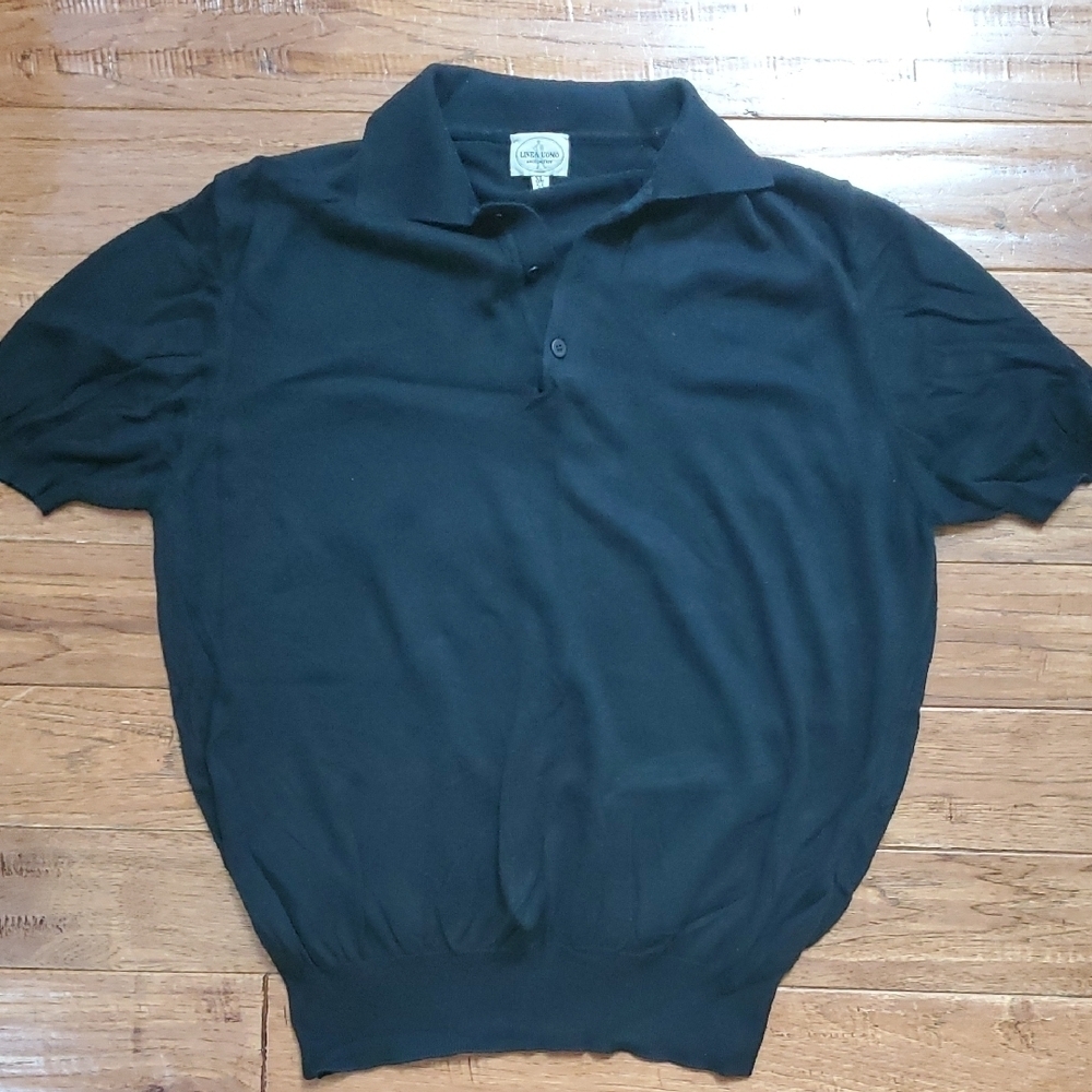 Linea Uomo Black Sweater Polo Shirt